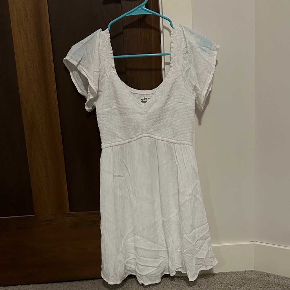 Hollister White Short Sleeve Dress with built in shorts